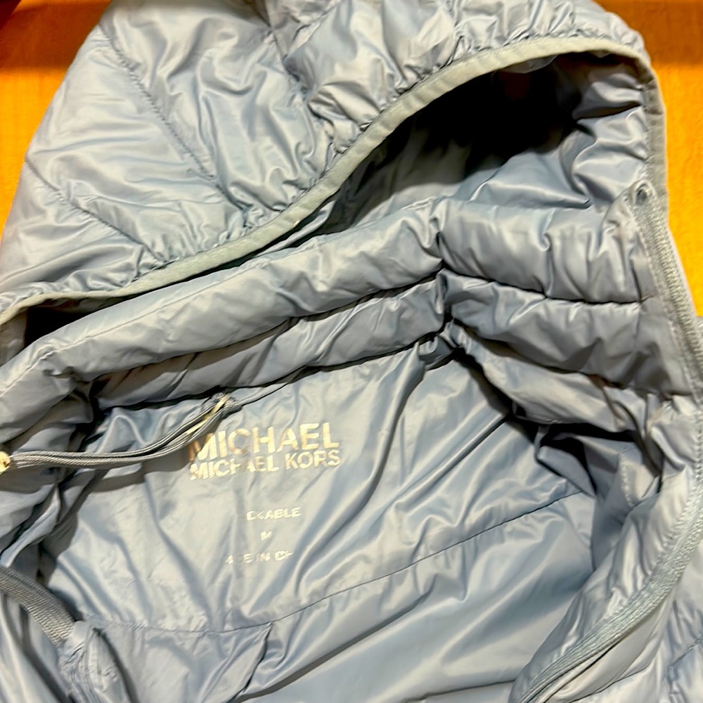 Light blue fitted hoodie Michael kors jacket